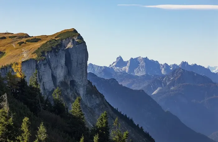 Framed Print : Loose plateau, behind it Dachstein massif