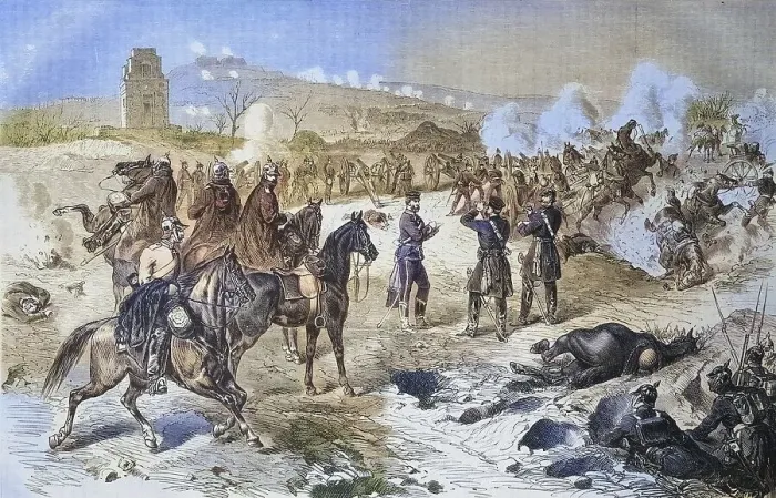 Framed Print : Lost battle at Mont Valerien outside Paris on 19 January 1871