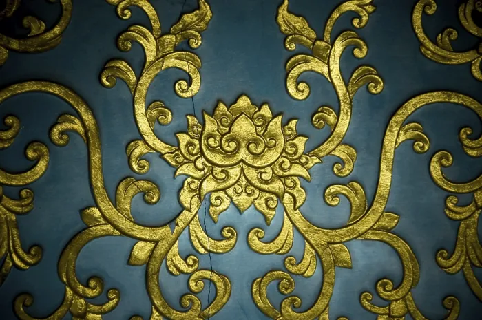 Framed Print : Lotus pattern with blue background Framed Print : Lotus pattern with blue background