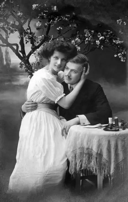 Framed Print : Lovers, woman sitting on the lap of her lover