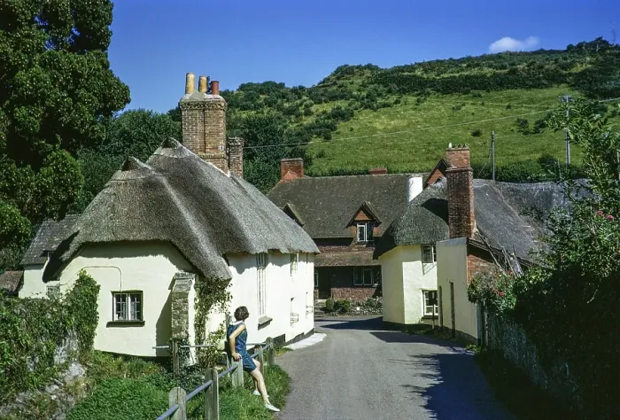 Framed Print : Luccombe village, Exmoor National Park, Somerset, England, United Kingdom September 1968