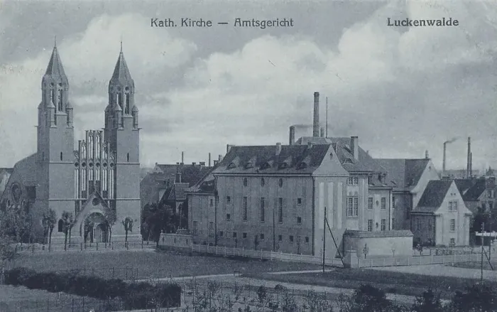 Framed Print : Luckenwalde, district court and catholic church Framed Print : Luckenwalde, district court and catholic church
