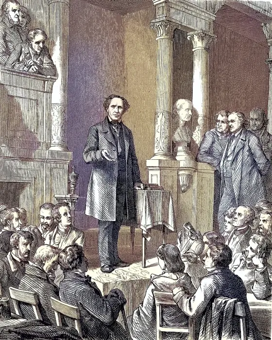 Framed Print : Ludwig Wuerkert in front of his congregation