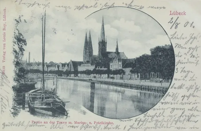 Framed Print : Luebeck, at the Trave Marienkirche and Petrikirche Framed Print : Luebeck, at the Trave Marienkirche and Petrikirche