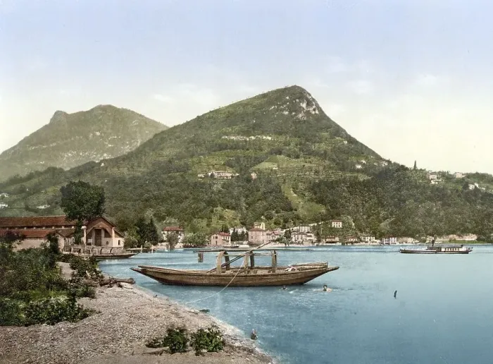 Framed Print : Lugano, Cassarate und Monte Bre