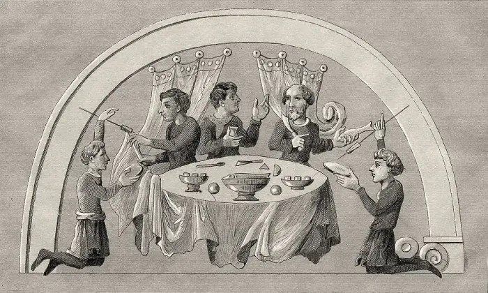Framed Print : Lunch time in Anglo-Saxon England, Great Britain