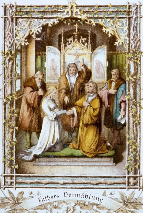 Framed Print : Luther marries Katharina von Bora in 1499