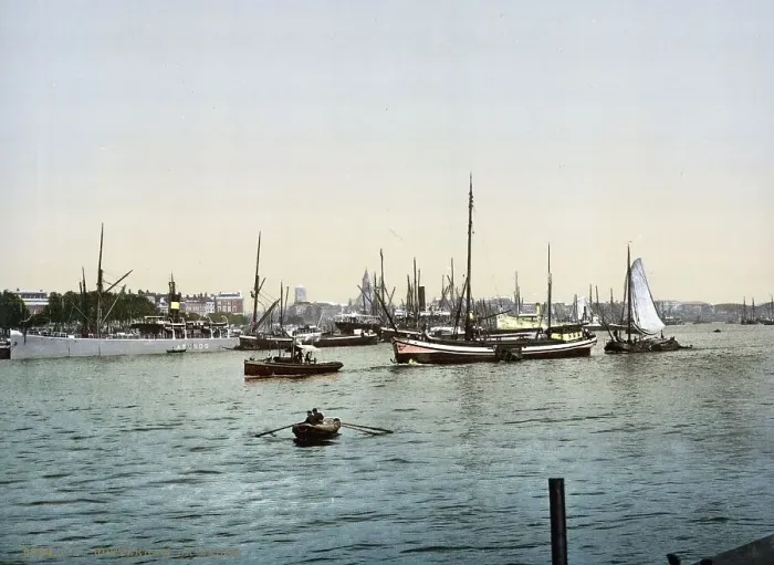 Framed Print : The Maas, Rotterdam, Netherlands, c