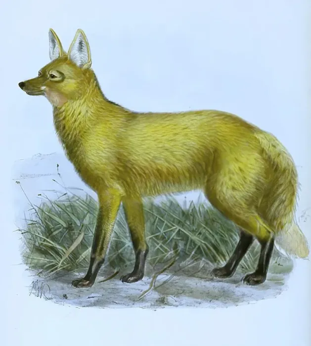 Framed Print : Maehnenwolf, maned wolf (Chrysocyon brachyurus)