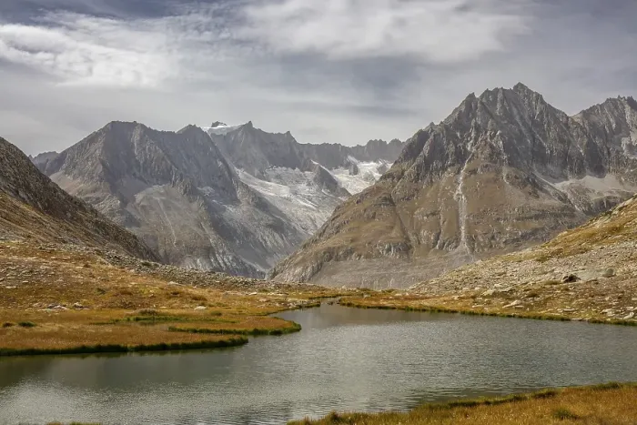 Framed Print : Maerjelensee with Aletsch area Framed Print : Maerjelensee with Aletsch area