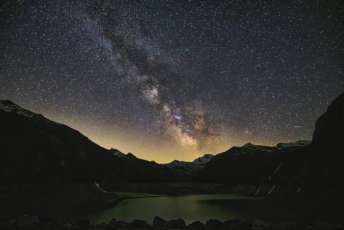 Framed Print : Magical Milky Way appears over a mountain landscape Framed Print : Magical Milky Way appears over a mountain landscape