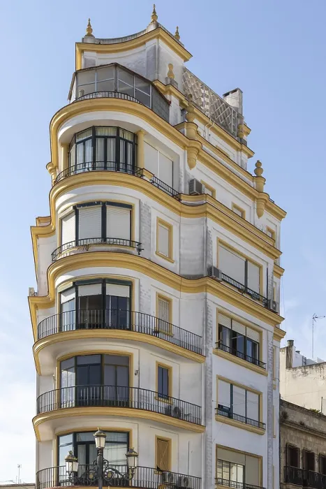 Framed Print : A magnificent building in a Mediterranean old town on the Atlantic coast