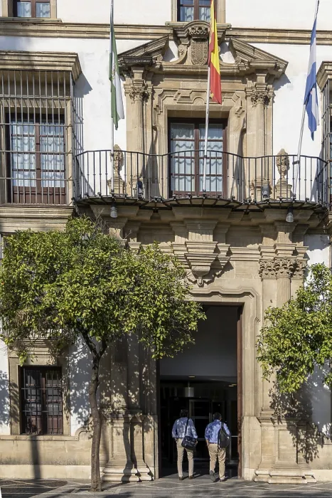 Framed Print : A magnificent building in a Mediterranean old town on the Atlantic coast