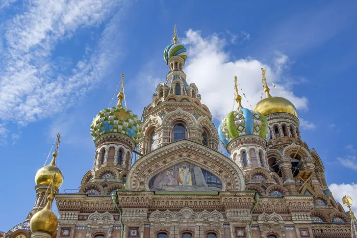 Framed Print : Magnificent cathedral with golden domes decorated with reliefs and ornate details