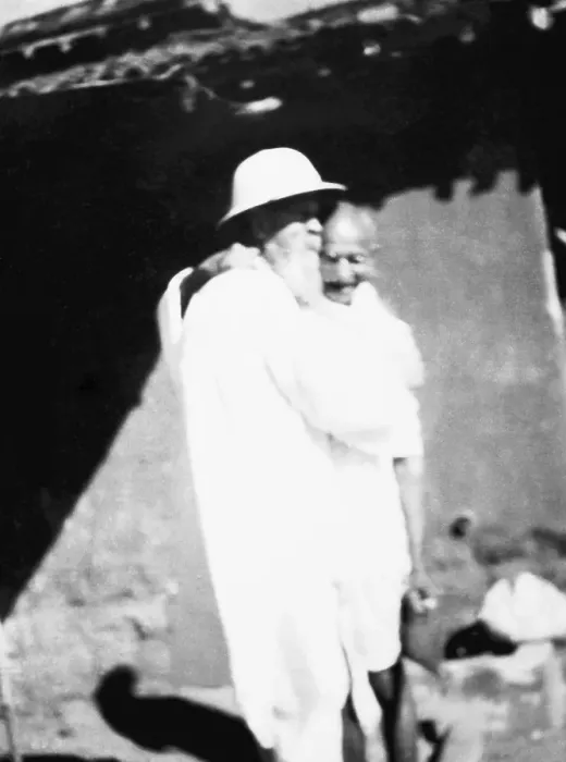 Framed Print : Mahatma Gandhi and CF Andrews at Sevagram Ashram, 1939