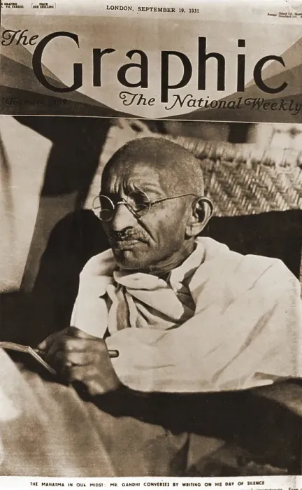 Framed Print : Mahatma Gandhi on cover of magazine The Graphic, India, Asia, September 19, 1931, Asia