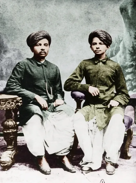 Framed Print : Mahatma Gandhi with elder brother, Laxmidas, Rajkot, Gujarat, India, Asia, 1886, Asia