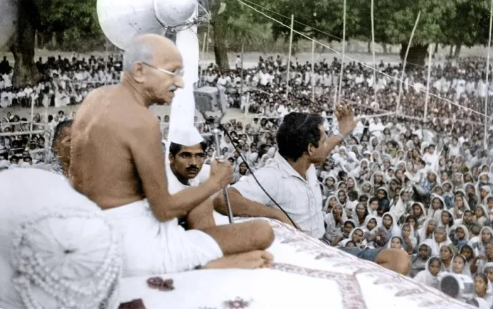 Framed Print : Mahatma Gandhi in public function, India, Asia, 1946, Asia Framed Print : Mahatma Gandhi in public function, India, Asia, 1946, Asia