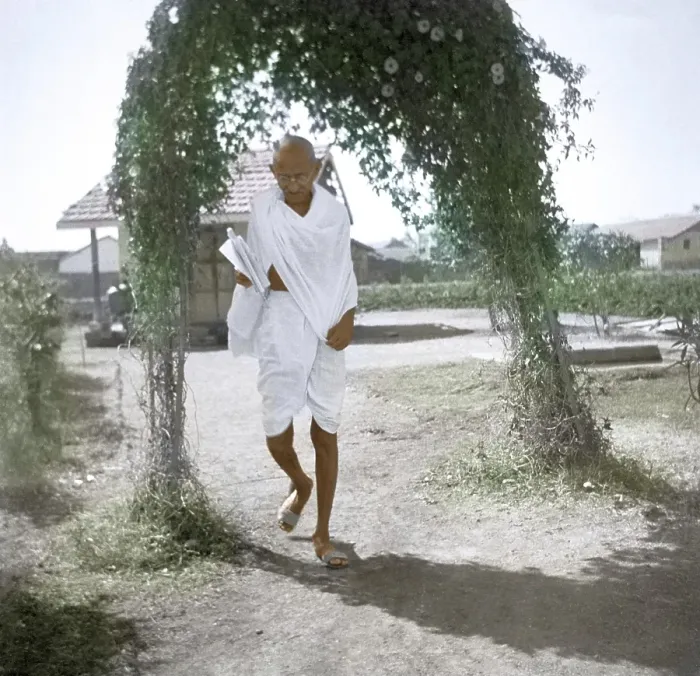 Framed Print : Mahatma Gandhi at Rashtriya Shala Ashram, Rajkot, Gujarat, India, March 3, 1939, Asia