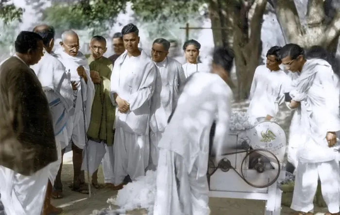 Framed Print : Mahatma Gandhi visiting rural reconstruction center, West Bengal, India, Asia, February 18, 1940, Asia
