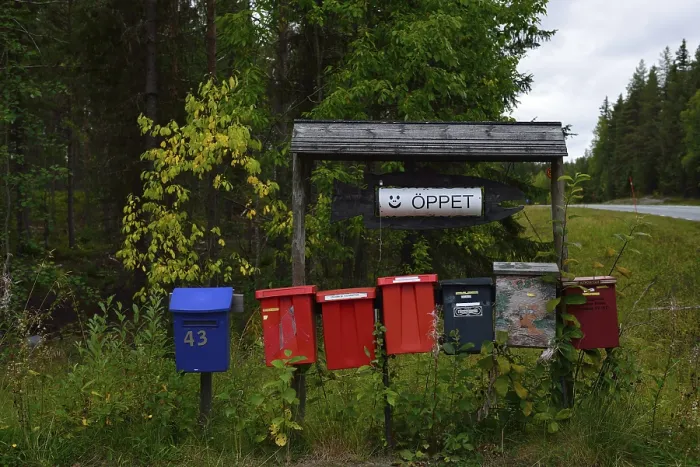 Framed Print : Mailboxes, near Wilhelmina, Lapland, Sweden2