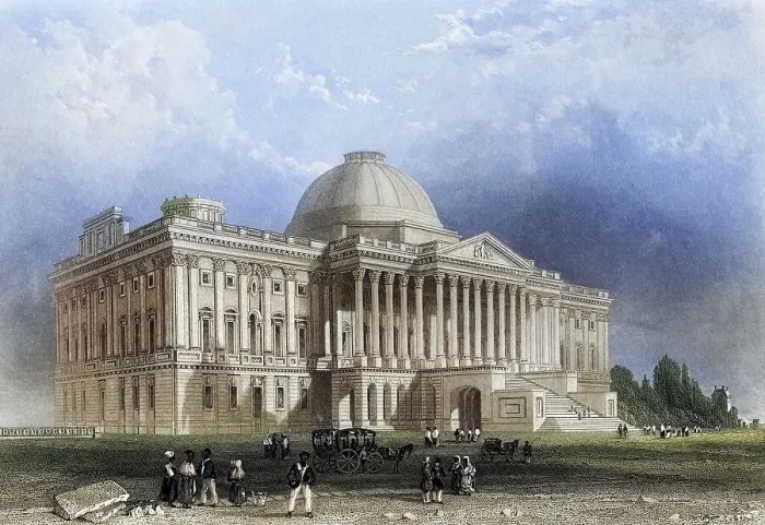 Framed Print : Main facade of the Capitol Building Washington USA