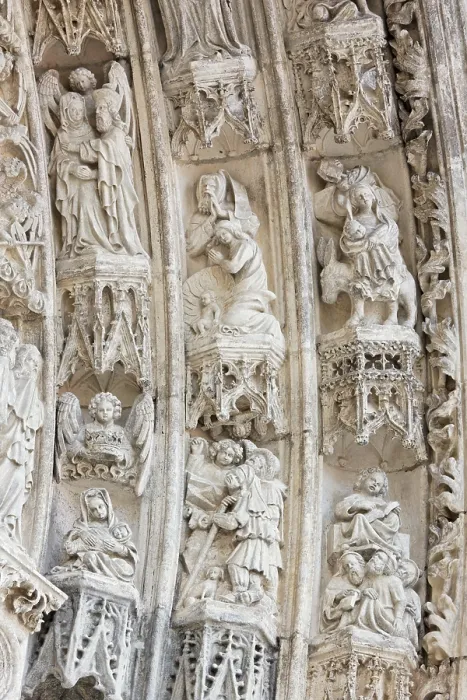 Framed Print : Main portal, figures, St. Saint, Saint