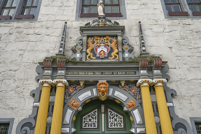 Framed Print : Main portal, ornamental facade