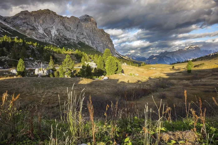 Framed Print : The majestic Alps. Picturesque valley among the mountains