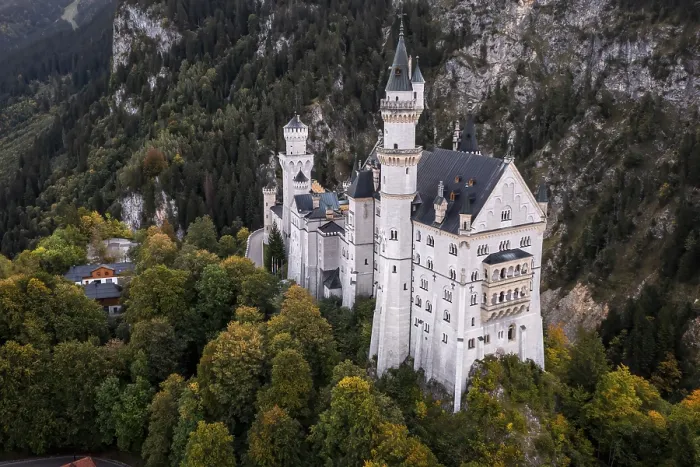Framed Print : A majestic castle with towers in the middle of the forest