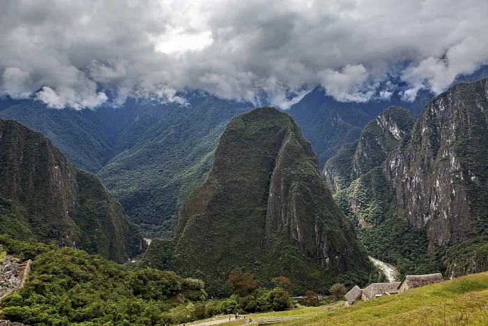 Framed Print : Majestic mountains under dramatic cloudy skies