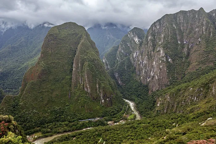 Framed Print : Majestic mountains with impressive river
