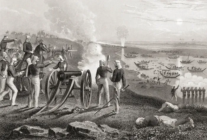 Framed Print : Major Eyre driving Oude rebels from Allahabad, Uttar Pradesh, India, Asia, 1857, Asia Framed Print : Major Eyre driving Oude rebels from Allahabad, Uttar Pradesh, India, Asia, 1857, Asia