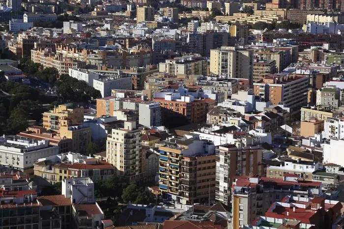 Framed Print : Malaga, view from Castillo de Gibralfaro over part of the city Framed Print : Malaga, view from Castillo de Gibralfaro over part of the city
