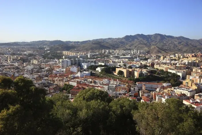 Framed Print : Malaga, view from Castillo de Gibralfaro over part of the city