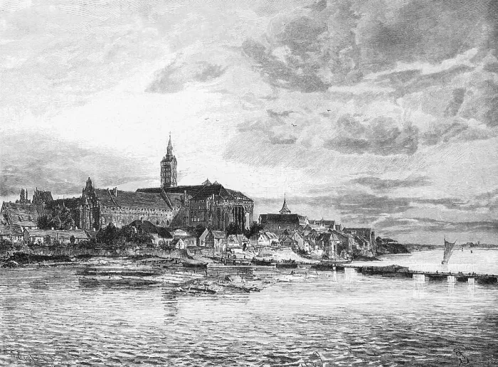 Framed Print : Malbork or Marienburg on the river Nogat