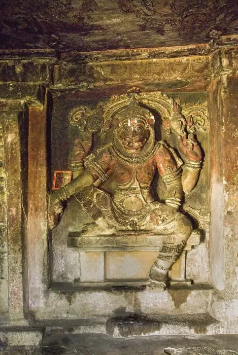 Framed Print : Malola Narasimha in a sitting posture in the Ananthapadmanabha Swamy rock- cut cave temple at Malayadipatti Framed Print : Malola Narasimha in a sitting posture in the Ananthapadmanabha Swamy rock- cut cave temple at Malayadipatti