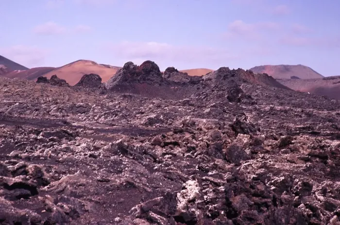 Framed Print : Malpais Badlands Vulkanlandschaft Parque Natural Los Volcanes, Yaiza, Lanzarote, Kanarische Inseln, Spanien 1979