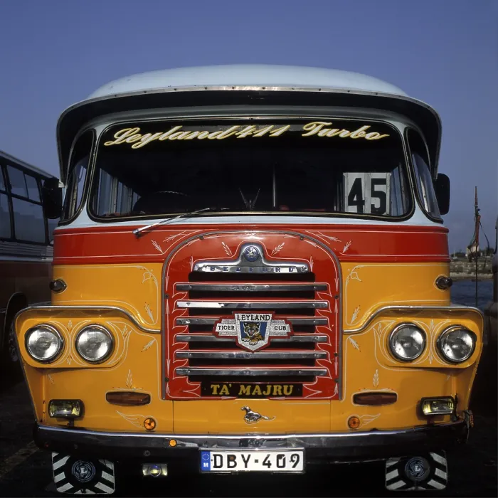 Framed Print : Malta, public transport, vintage bus, Europe
