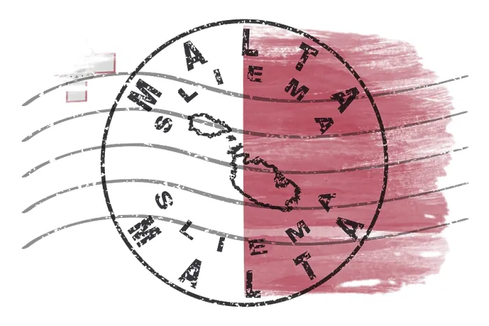 Framed Print : Malta Sliema Round Seal Map Design