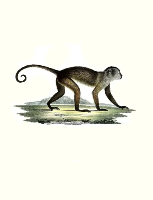 Framed Print : Mammals, Brown (Cebus olivaceus) capuchin monkey