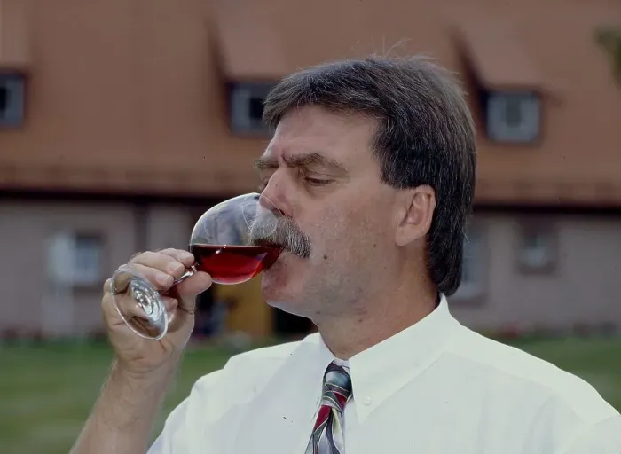 Framed Print : Man drinking red wine