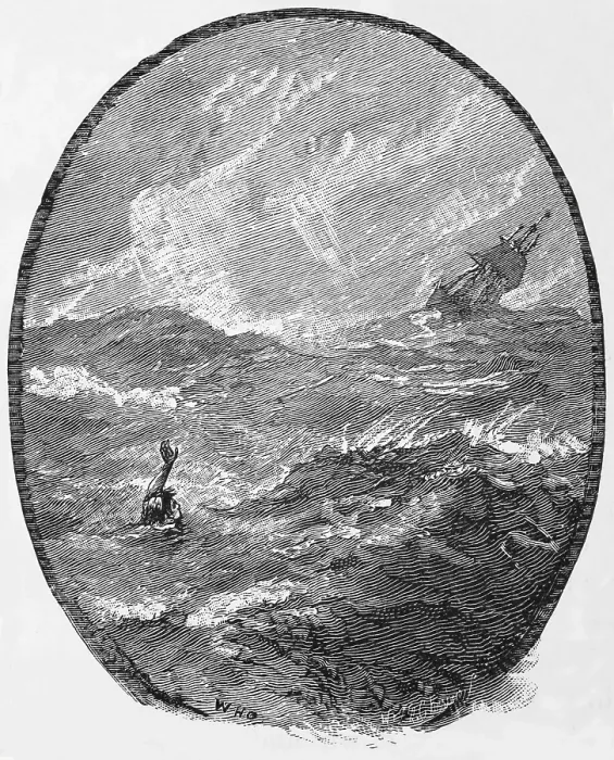 Framed Print : Man overboard during a storm in the ocean Framed Print : Man overboard during a storm in the ocean