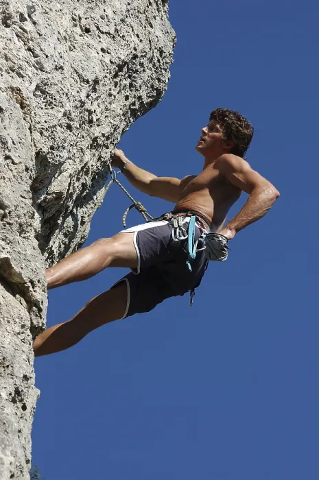 Framed Print : Man participating in sport climbing Framed Print : Man participating in sport climbing