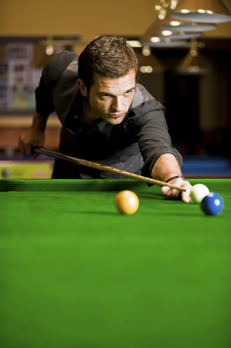Framed Print : Man playing billiard