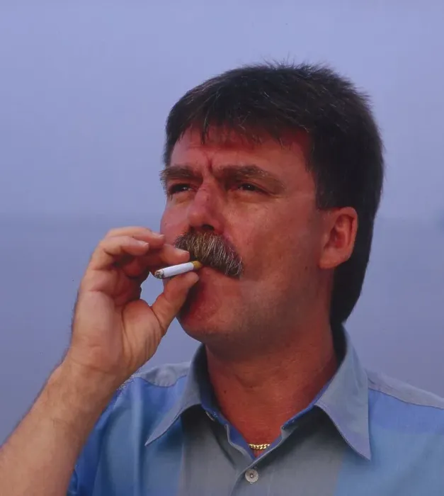 Framed Print : Man smoking