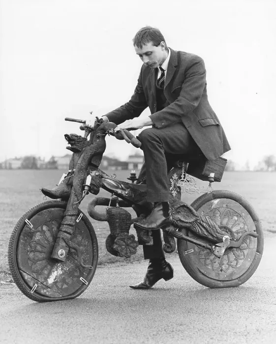 Framed Print : Man on a strange bicycle, England, Great Britain Framed Print : Man on a strange bicycle, England, Great Britain