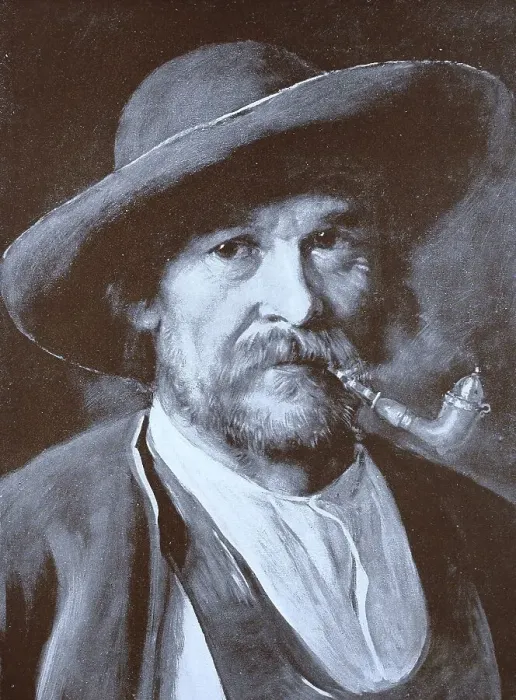 Framed Print : Man from Tyrol, Tyrolean, with pipe
