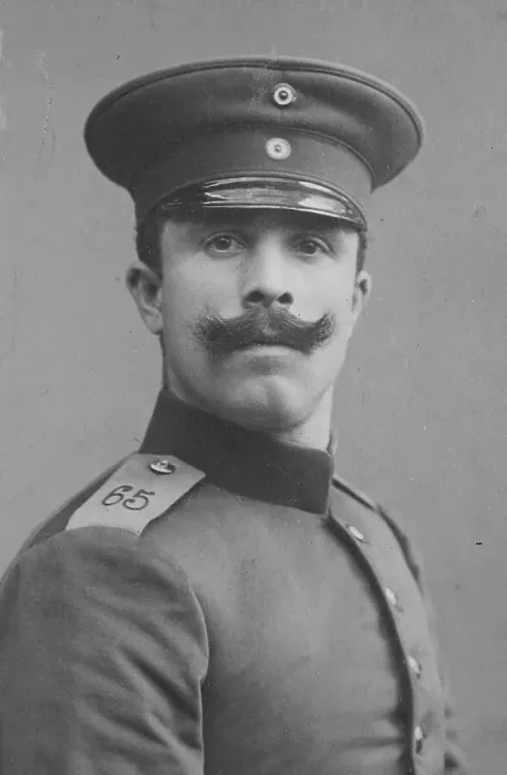Framed Print : Man in uniform and cap, moustache Framed Print : Man in uniform and cap, moustache