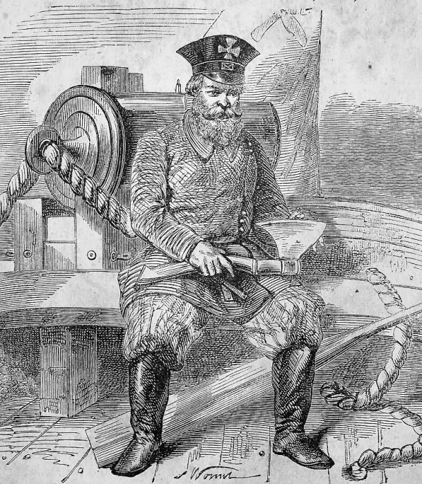 Framed Print : Man in the uniform of the See Realm Defence with hatchet Framed Print : Man in the uniform of the See Realm Defence with hatchet